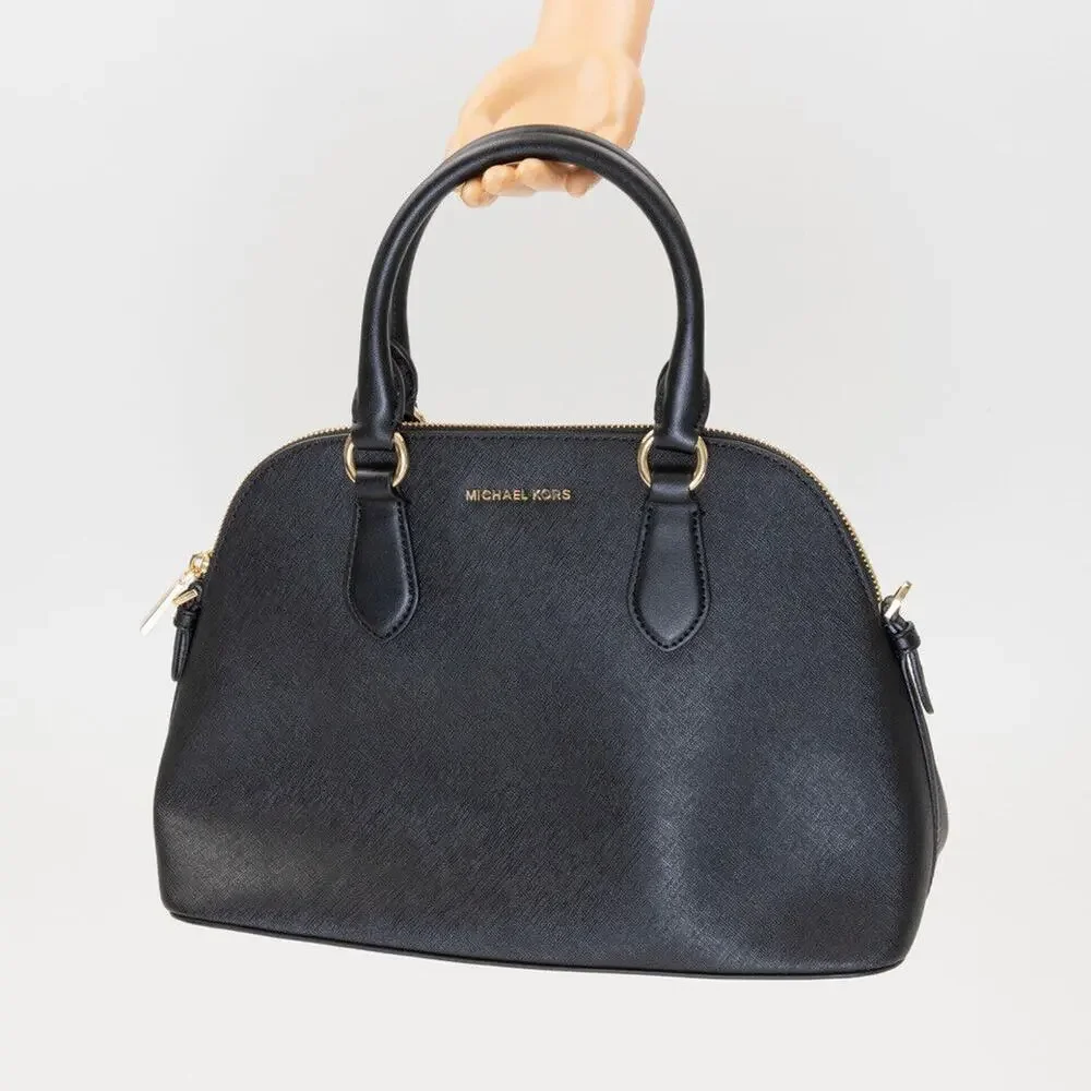 Michael Michael Kors Veronica Medium Leather Dome Satchel Black 220110
